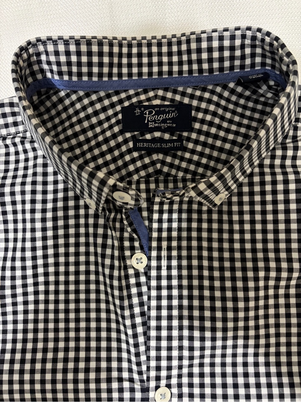 Original Penguin Black & White Gingham Button-Down Shirt
